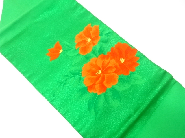 花模様織り出し　名古屋帯